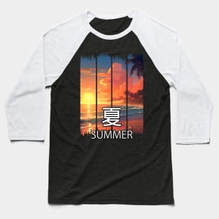 Paradise Beach at Sunset Landscape – Anime Shirt Baseball T-Shirt